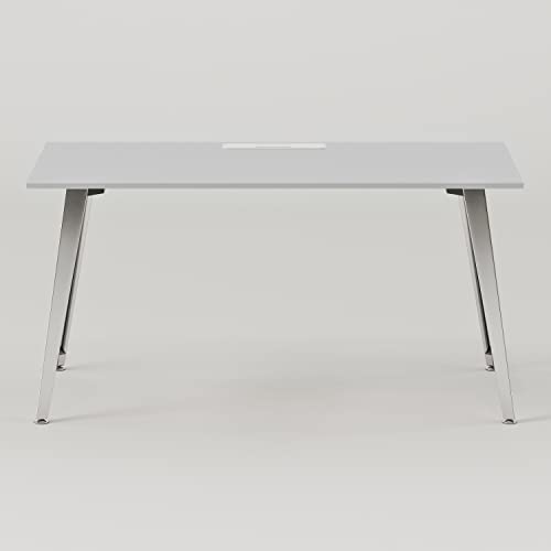 Image of Branch Office Desk, Modern Home Office Desk | Efficient Cable Management and Fast Assembly, Compact Workstation for Home or Apartment, 48 inch Fog Top, Mirror Base