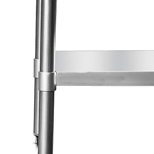 Hally Stainless Steel Table For Prep & Work 24 X 30 Inches, Nsf Commercial Heavy Duty Table With Undershelf And Backsplash For Restaurant, Home And Hotel #TOP6