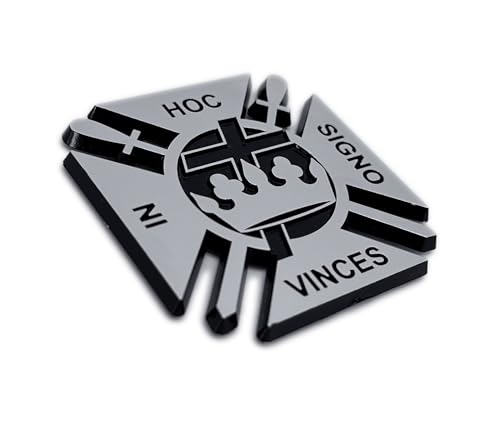Image of Elektroplate Knights Templar Cross and Crown Chrome OEM Chrome Emblem for Cars, Trucks, and All Auto | Universal Fit at 2.6 inch x 2.6 inch | Weatherproof