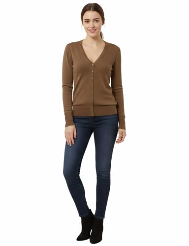 Image of Allsense Women's Long-Sleeve V-Neck Cardigan Sweater | Button Down, Lightweight Soft Knit