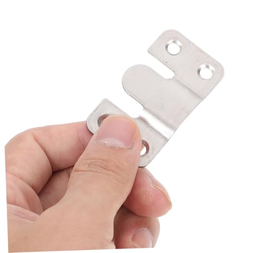 Image of UKCOCO 20pcs Heavy Duty Photo Frame Hook Picture Frames Mirror Hangers of Metal Wall Mounting Interlocking Brackets Heavy Duty Mounting Clips Frame Hanging Hardware Silver Stainless Steel