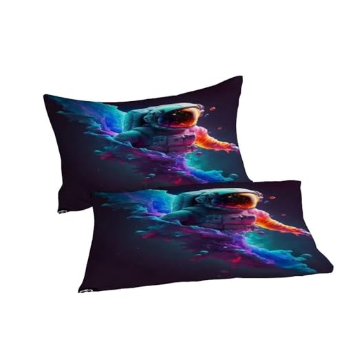 Housse de couette space theme astronaute parure de lit microfibre 220x240cm - 7