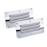 TNNBNT 2 Stück Lüftungsgitterabdeckungen aus Edelstahl, Lüftungsgitterabdeckung, Boots-, Yacht- und Marinezubehör, 126 x 65 mm