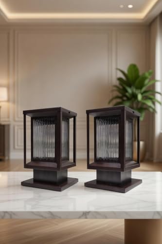 Image of Weldecor Outdoor Waterproof Gate Lights Pillar Light for Main Gate Compound Wall Boundary Garden Home Entrance Decorative LED compitable Post Lamp Antique Bronze (Pack of 2)