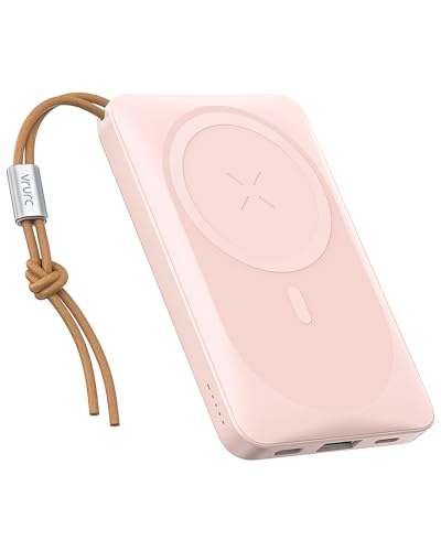 VRURC Magnetic Wireless Portable Power Bank, 10000mAh, 22.5W Fast Charging, USB Port, for Samsung Galaxy S10 Plus, iPhone XS Max, iPad Pro 13