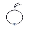 Swarovski Power Women's Water Element Bracelet with Blue and Gold Toned Crystals on a Blue Band with Bolo Closure and Stainless Steel Embellishments