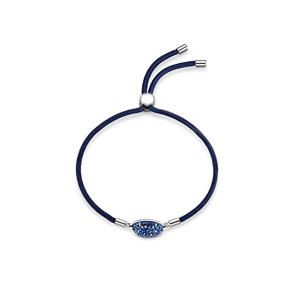 Swarovski Power Women's Water Element Bracelet with Blue and Gold Toned Crystals on a Blue Band with Bolo Closure and Stainless Steel Embellishments
