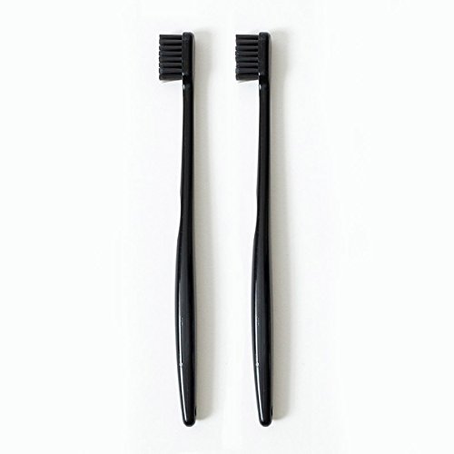 Morihata Binchotan Activated Charcoal Toothbrush, Standard Bristles - Black - Set of 2