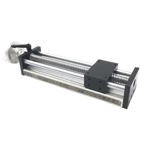 Dual Optical Axis Manual Sliding Table Rail Guide 100mm-300mm Stroke SFU1605 C7 Ball Screw with Handwheel Manual Sliding Table Linear Rail Stage(100mm Stroke)