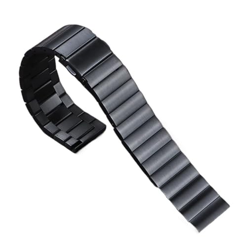 Bracelet de montre en acier inoxydable universel noir argent 20mm 22mm