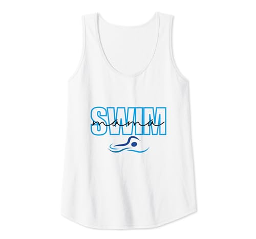 Mujer Swim Mom Funny Swimming Mother Swim Mama Swim Team Camiseta sin Mangas