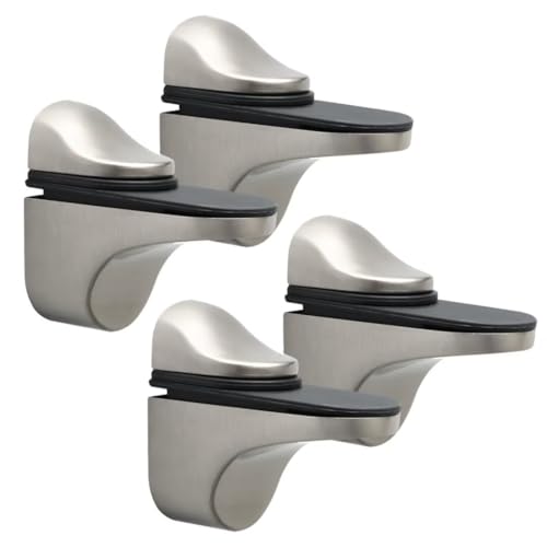 Image of Mooche 4Pcs Adjustable Glass Shelf Brackets Glass Clamp Wall Mount Floating Shelf Support Holder for Bathroom, Glass Shelf Wall Holders Adaptive 5-18MM Thickness Glass