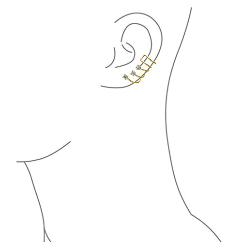 Minimalista Triple Spiral CZ Wire Cartilage Ear