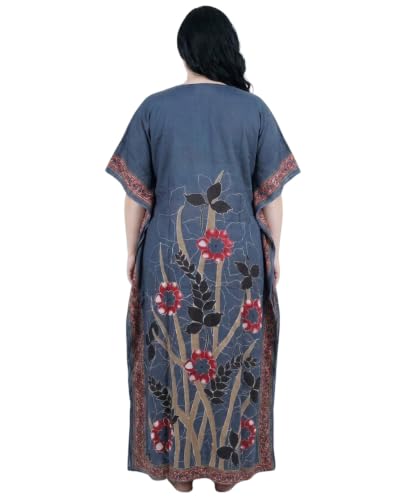 Image of Oussum Women Kaftan Plus Size Polyester Summer Lightweight Caftan Swimsuit Cover Ups Maxi African Mumu Lounge House Dress