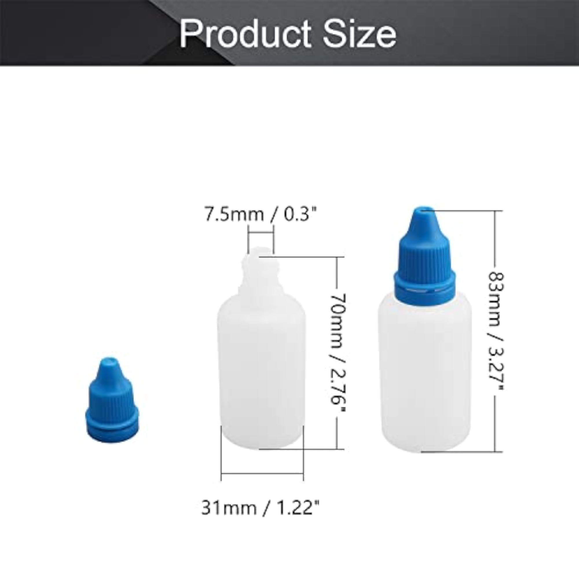 20pcs 30ml PE Lab Eye Plastic Dropper Bottles