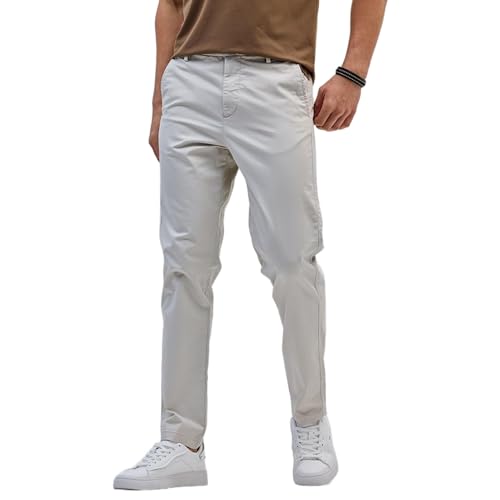 Image of SNITCH Slim Fit Light Grey Trousers