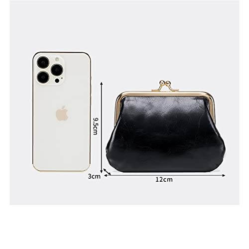 Vintage Cowhide Wallets Female Genuine Leather Purses Portable Large Capacity Money Bag Small Coin Purse Card Holders (Orange)4