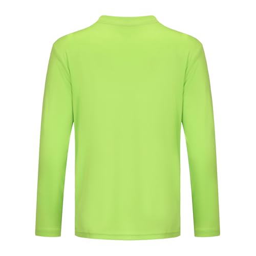 Opna Youth Athletic Performance Long Sleeve Shirts for Boy's or Girl's – UV Protection Moisture Wicking Rash Guard Lime