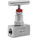 Yidubid 316 Stainless Steel Straight Needle Valve, 5 Sizes NPT Female Thread 6000PSI Industrial Hydraulic Flow Control Valve with 2 Port for Piping Needs, Water, Oil Silver, 1/2in