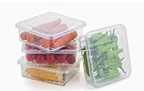 Livana Food Storage Container with Removable Drain Plate and Lid, Stackable Portable Freezer Storage Containers Tray to Keep Fruits, Vegetables, Meat, Freezer Organizer 2500ML (Pack Of 4)