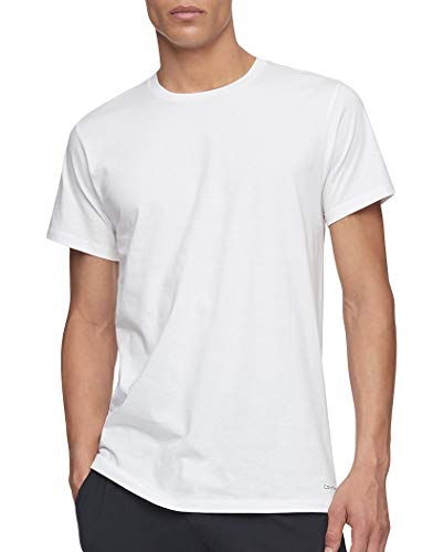Calvin Klein Men's Cotton Classics Multipack Crew Neck T-Shirts, White 3 Pack New, Medium
