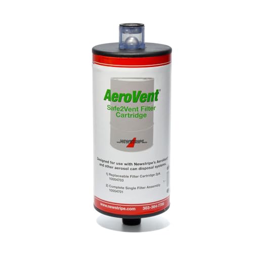 Image of AeroVent Safe2Vent Single Filter Assembly (Part #10004701) | Fits Single-Can Systems | Reusable Top, Base & Filter Cartridge | Viz-a-Ball Indicator | Compliant in All 50 States | Made in USA