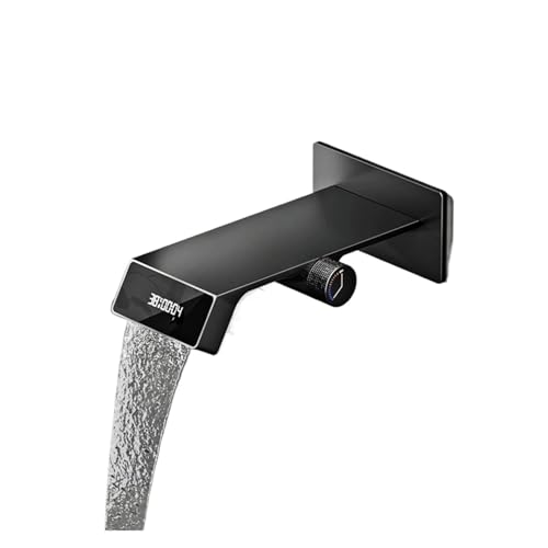Robinet de lavabo mural noir Feng Shui fini le calcaire avec ce mitigeur caché laiton