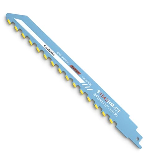 Lame de Scie Sabre S1543 240 mm en Carbure pour Pierre Brique Béton Cellulaire Maçonnerie et Bois Coupe Rapide et Précise Compatible avec Scies Sabres...