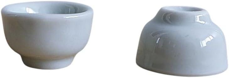 1shopforyou Mini Handmade Ceramic Matcha Bowl Set of 10 – Japanese Style White Decorative Pottery