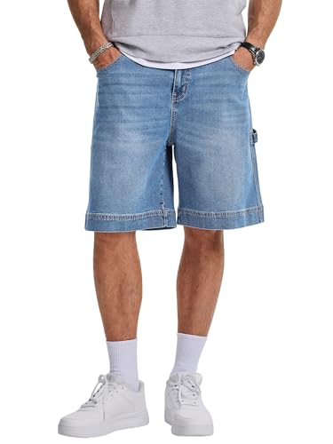 JMIERR Herren Baggy Jeans-Shorts Casual Stretch Kurze Hosen Sommer...