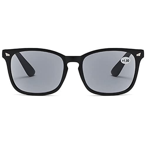MAGIMODAC Womens Mens Reading Glasses Sunglasses Readers UV400 Protection Matt Black 1.0+, 41mm x 52mm x 20mm x 137mm x 134mm