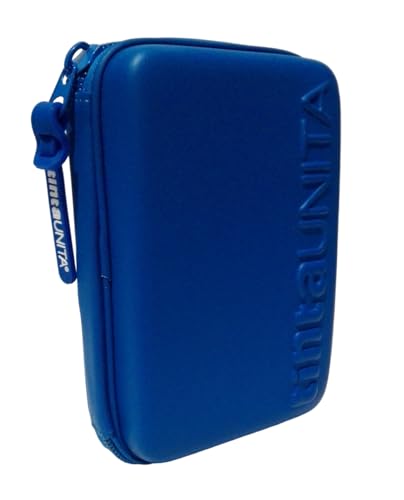 PRESTIGE & DELUXE Trousse d'école Fourniture Scolaire couleur unie Pool Over One Time fermeture éclair complète Bleu + cadeau porte-clé sifflet,...