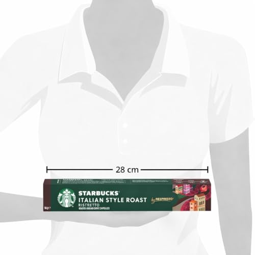 Image of Starbucks Italian Style Roast Ristretto Coffee Capsules (Pack Of 5) - by Nespresso COUGAR - Intensity 11 - Dark Roast Espresso Pods - Rich, Bold & Caramelly Notes - Compatible with Nespresso Original Machines - 10 Aluminum Capsules - (Imported-SWZ)