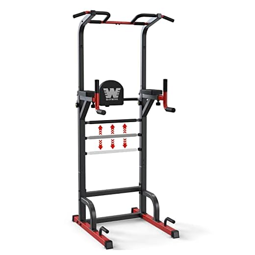 BARWING Pull Up Bar Station,Power Tower,Dip Station with 3D Backrest,Strength Training Stand Rack,Adjustable Height Dip Bar for Home Gym Workout,Stand Fitness Exercise Equipment