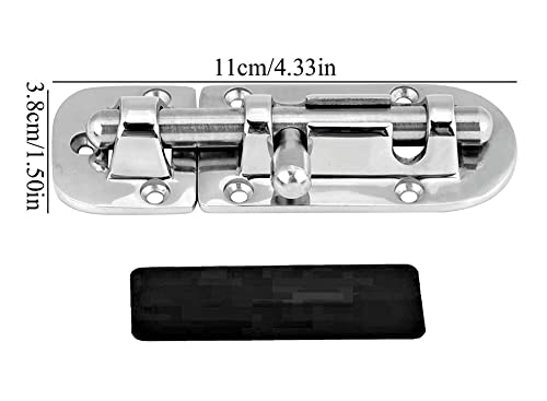 Image of 60 /90 /110mm Marine Boat Door Window Lock Latch ,Stainless Steel 316 Slide Barrel Bolt Clasp Sliding Hasp Locks Push Pull Toggle Buckle W /Friction pad (1PC, 110mm)