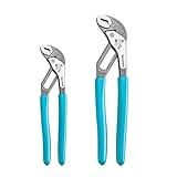 DURATECH 2-Piece Water Pump Pliers Set(8' & 10'), Quick-Adjust Groove Joint Pliers with Slide-to-Unlock Mechanism, V-Jaw Design, CR-V Steel, for Plumbing, Automotive, and Household Repairs