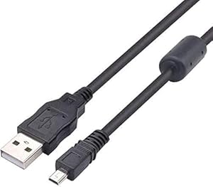 Adhiper UC E6 de Cybershot cable USB de Remplacement de données de synchronisation 8 Broches Compatible pour Nikon D5300 D3200 Coolpix Compatible pour Sony Cybershot Appareil Photo numérique(1 m)