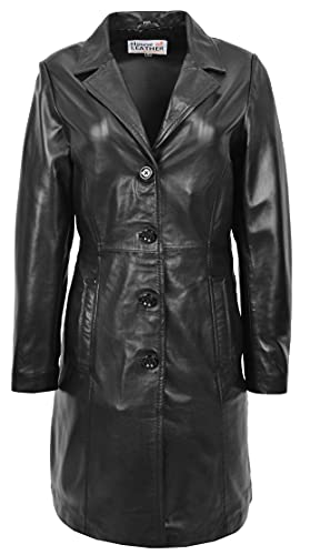 Due tasche esterne Cappotto da donna in vera pelle Mac 3/4 stile classico Riley nero Nero 48