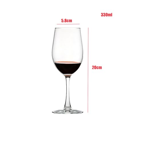 Verre à vin rouge transparent de haute qualité avec base stable 330ml