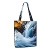 MMSJSBVY Dawn Ocean Canvas Shoulder Tote Bag, Lightweight Polyester Shopping Tote, Reusable Daily Handbag For Work, School And Grocery #1