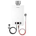 CAMPLUX Tankless Water Heater, 4.22 GPM Propane Water Heater with 4.33'' S/S Rain Cap, for Outdoor Camping Shower, Off Grid, Easy to Install & Use, Overheat Protection, 110,000 BTU, BD422C