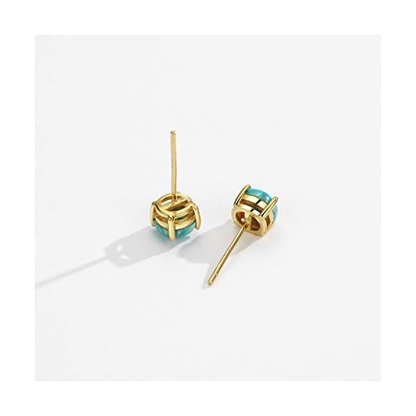 Opal-Stud-Earrings-Sterling-Silver-Solitaire-Style-Jewelry-For-Women-Girls-4-Prongs-Setting-5mm 18K Gold Plated Opal Stud Earrings for Women Sterling Silver 5mm Solitaire Green Opal 4 Prongs Setting Simple Earrings For Girls