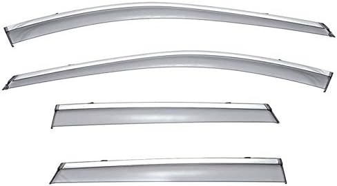 WellVisors Window Visors Wind Deflectors Compatible with Subaru 2015-2019 Outback with Chrome Trim Rain Guards 3-847SU010