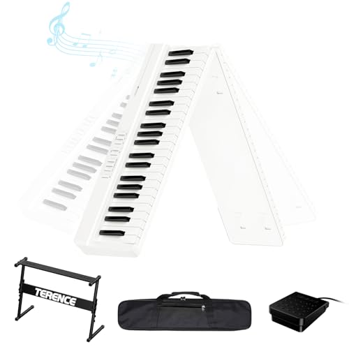 Piano Numérique Portable 88 Touches Pianos avec Z Support TERENCE Clavier de Piano Semi-lesté 88 Touches pour Débutants et Experts, Fonction...