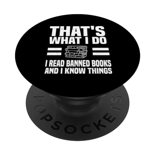 Funny Read Banned Books Saying Book Bans Reader PopSockets Swappable PopGrip, Black