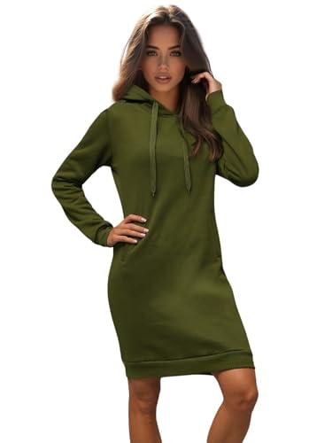 OZONEE Damen Hoodie Kapuzenpullover Lang Sweatjacke Sweatkleid Winterkleid Herbstkleid Kleid Sweatshirt Sweatshirtkleid Kapuzenjacke Kapuzenpulli...