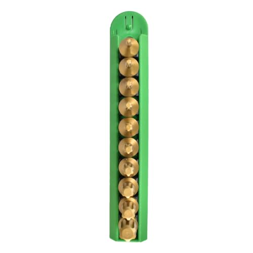 Image of Mayhew Tools 16007 Low-Profile Dual Drive Bit Set, Torx Plus, 10-Piece | Titanium-Coated High-Torque Bit Set with Size-Marked Sockets & Storage Rail