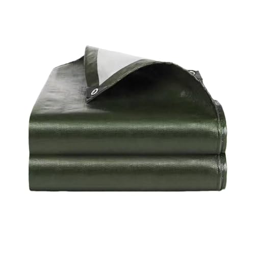 Lona impermeable verde para cubrir madera y herramientas en el cobertizo 2