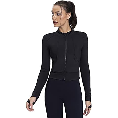 YICHEN Damen Laufjacke Atmungsaktive Sportjacke Langarm Trainingsjacke Reißverschluss Atmungsaktive Sweatjacke Cover