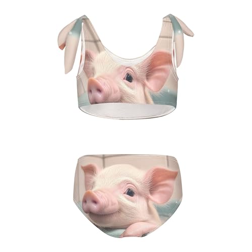 Cute Pig Cub in Tub Girls Bikini Sets 2 Piece Swimsuits Bathing Suit Swimwear2